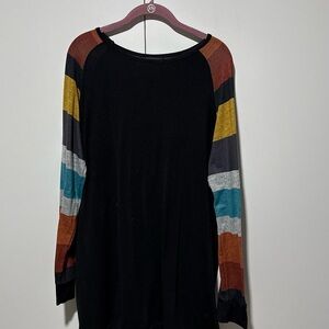 Multicolor Striped Long Sleeve Dress